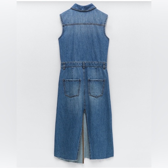 Zara Patchwork Denim Dress Size Large NWOT - Picture 2 of 4
